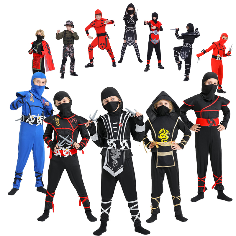 Anime Cosplay Outfit Ideas - 액세서리가 포함된 소년용 닌자 의상, 디럭스