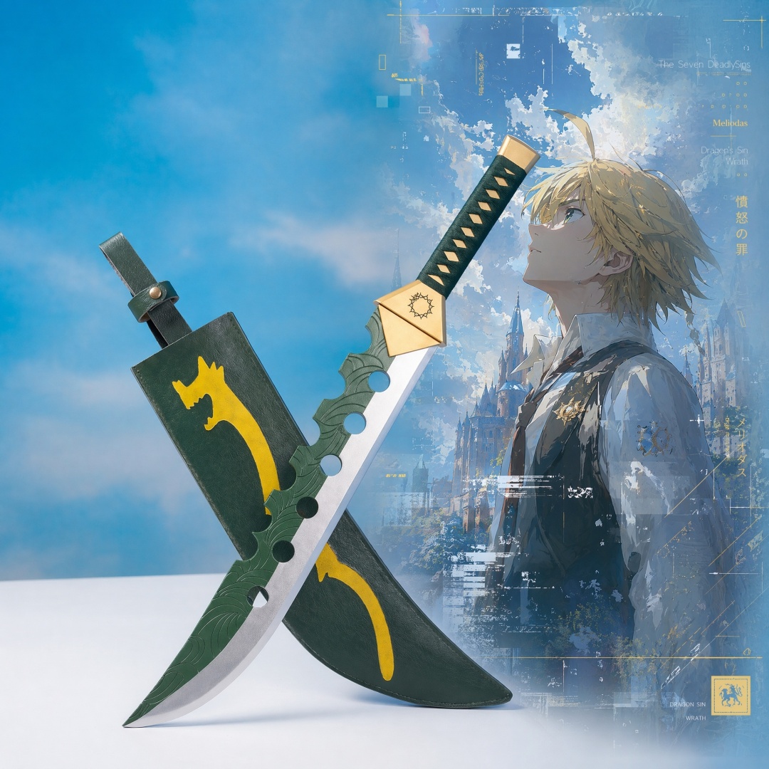 Anime Cosplay Katana - 28인치 일곱 치명적인 죄 멜리오다스 카타나