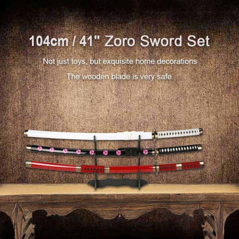 Anime Cosplay Katana - 2026 3피스 로로노아 조로 검 104cm