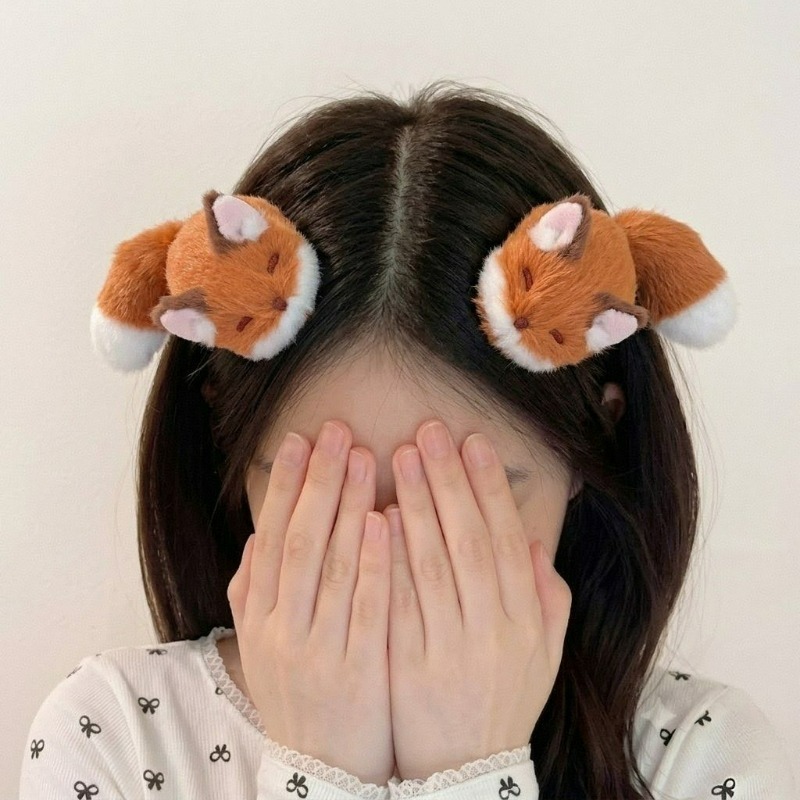 1/4pcs 3D 플러시 헤어 클립 귀여운 동물 머리핀 - Anime Cosplay Korean Girl 리뷰 및 가격