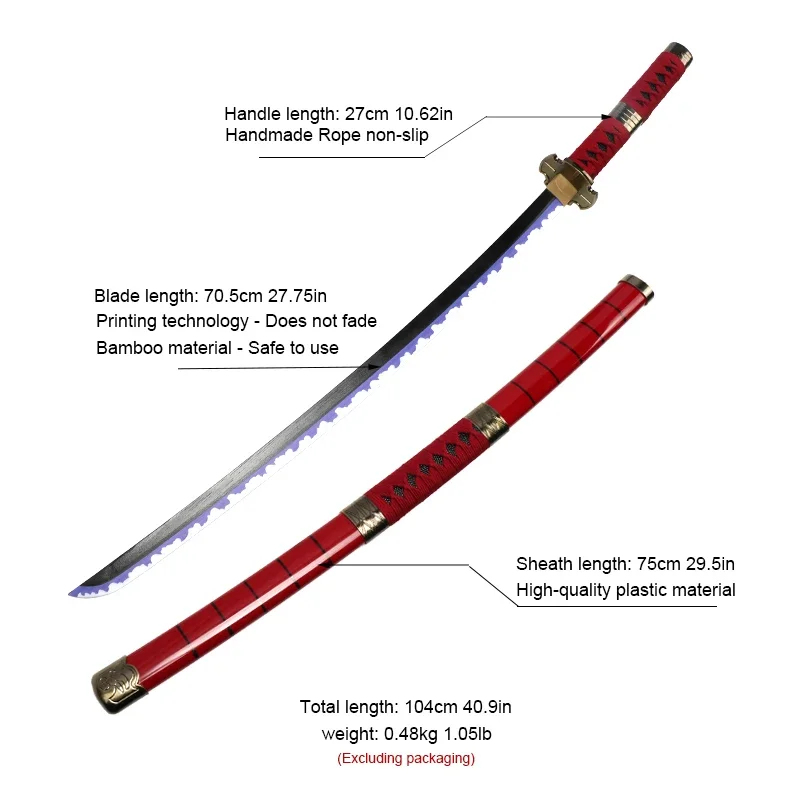 2026 3피스 로로노아 조로 검 104cm 수제 카타 - Anime Cosplay Katana 리뷰 및 가격
