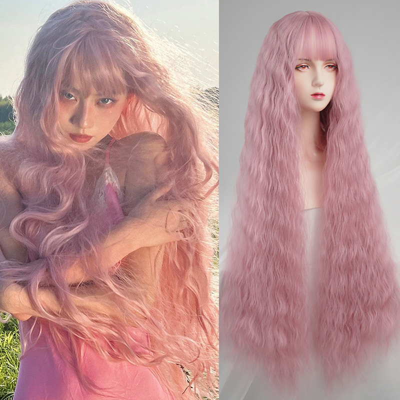 앞머리 가발 롱 워터 웨이브 곱슬 가발 합성 고온 내열 - Anime Cosplay Realistic 리뷰 및 가격