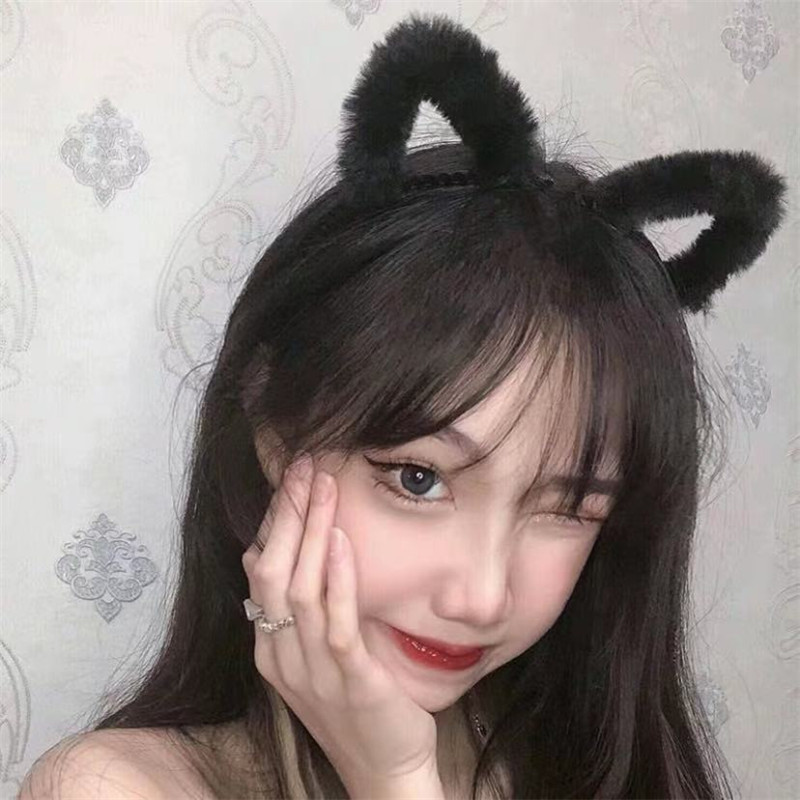 귀여운 모피 새끼 고양이 귀 헤어 밴드 플러시 고양이  - Anime Cosplay Korean Girl 리뷰 및 가격