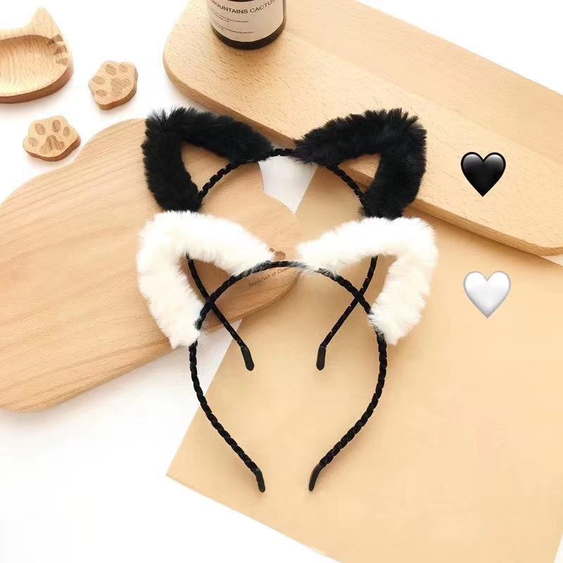 귀여운 모피 새끼 고양이 귀 헤어 밴드 플러시 고양이  - Anime Cosplay Korean Girl 리뷰 및 가격