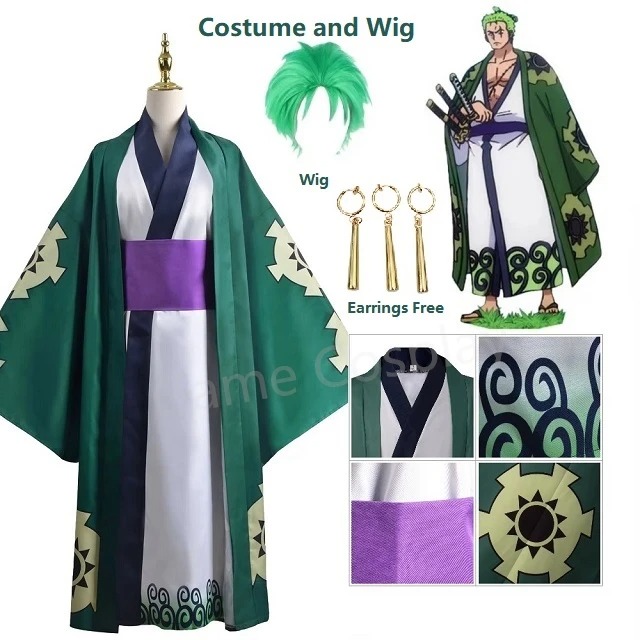 녹색 Roronoa Zoro 기모노 코스프레 애니메이션 - Cosplay Anime Zoro 리뷰 및 가격